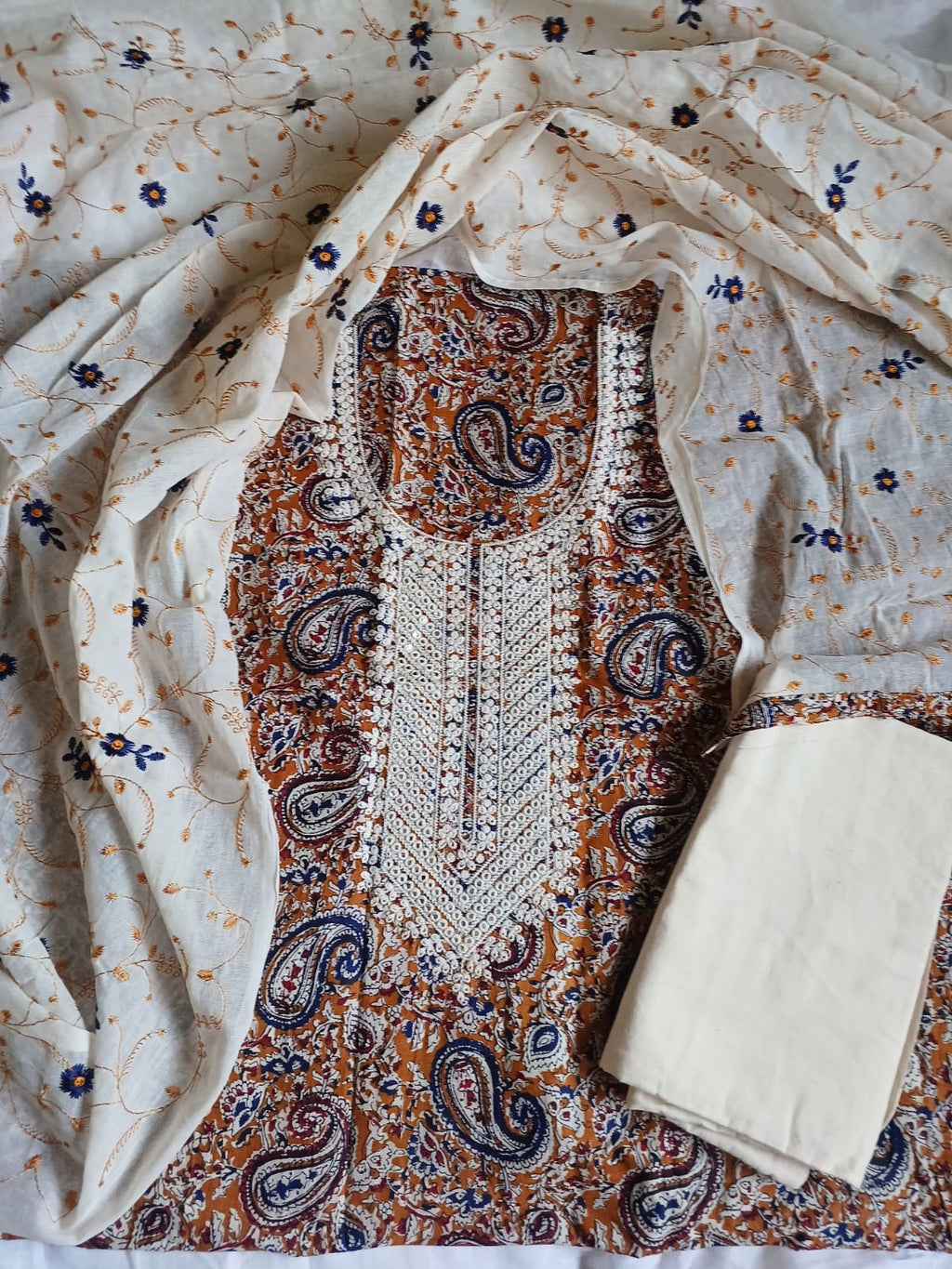 Mul cotton block printed salwar suit