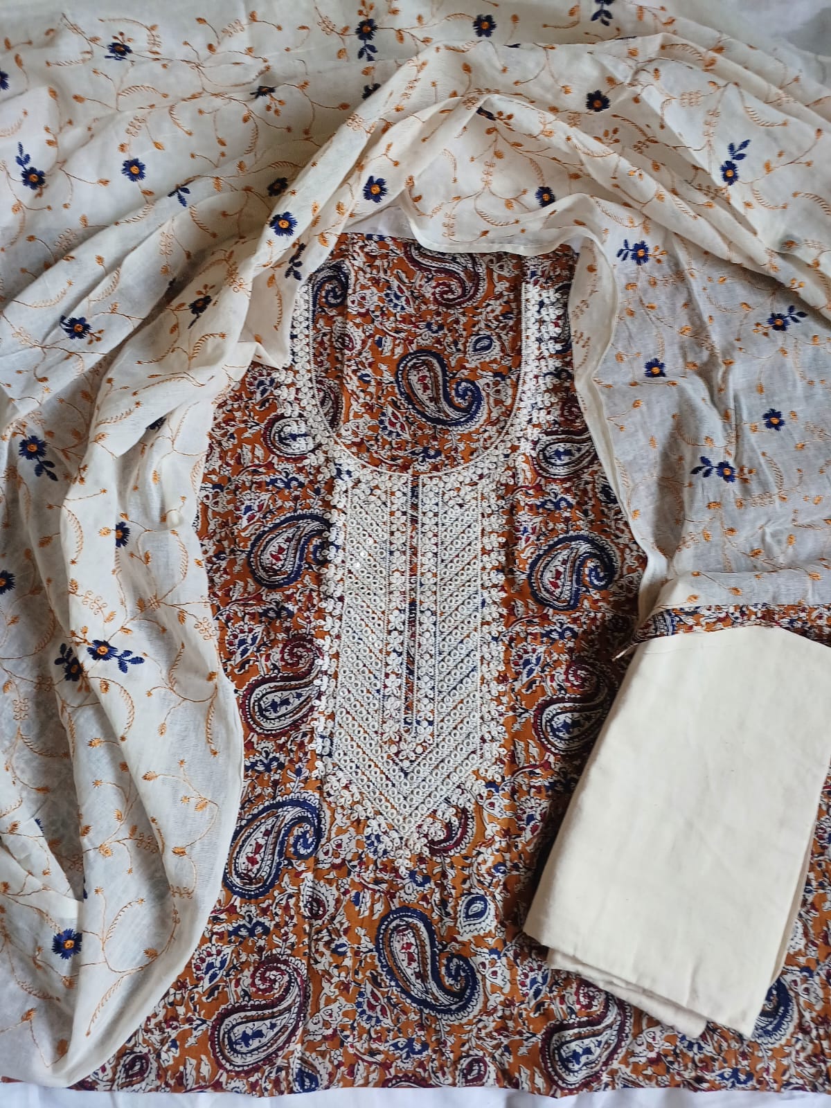 Mul cotton block printed salwar suit