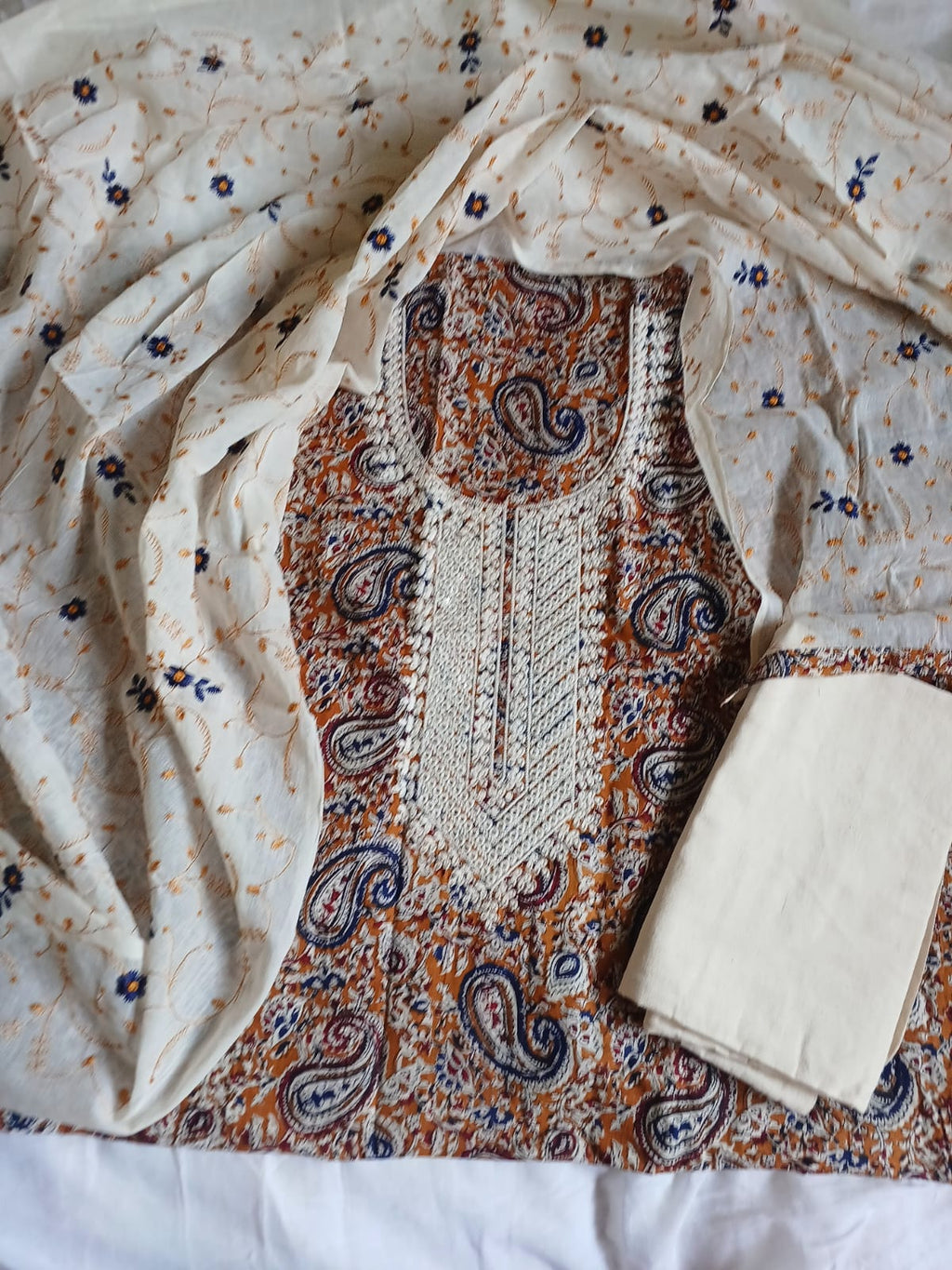 Mul cotton block printed salwar suit