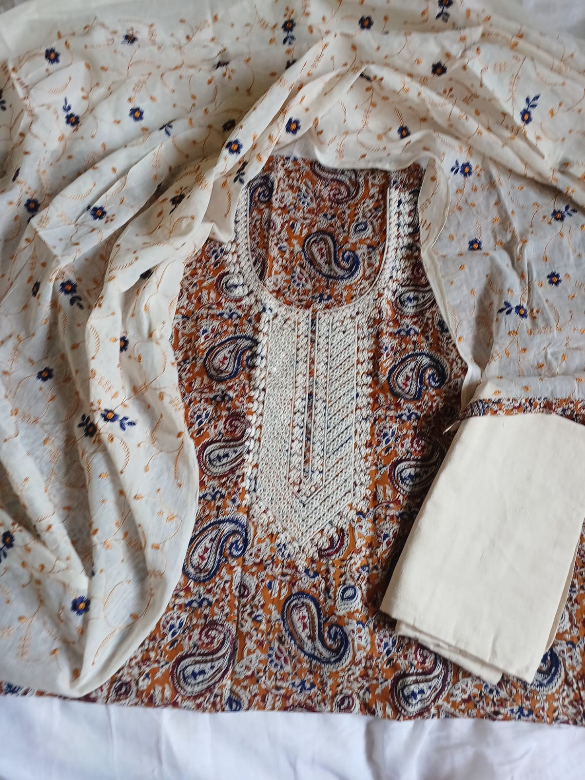 Mul cotton block printed salwar suit