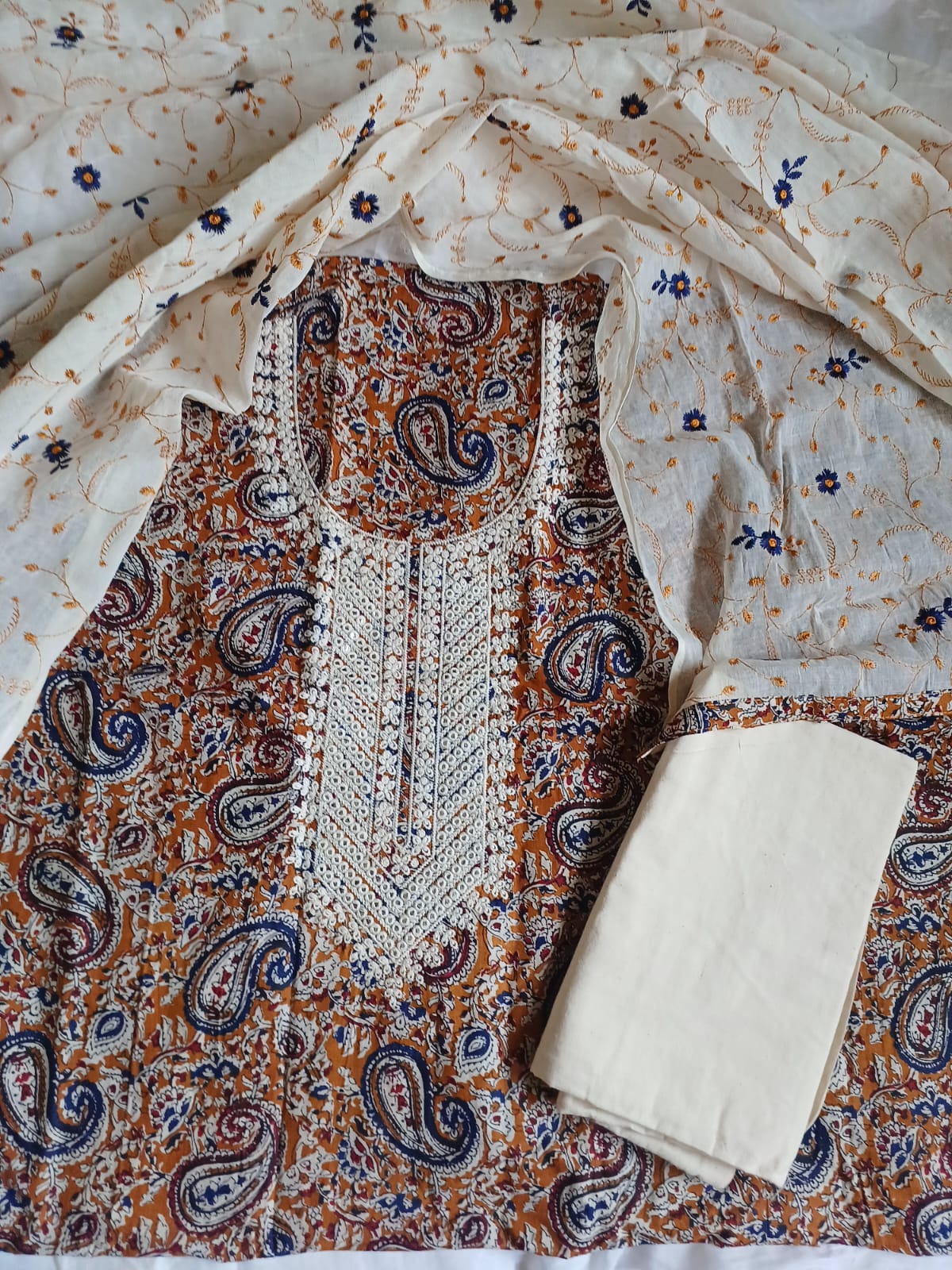 Mul cotton block printed salwar suit