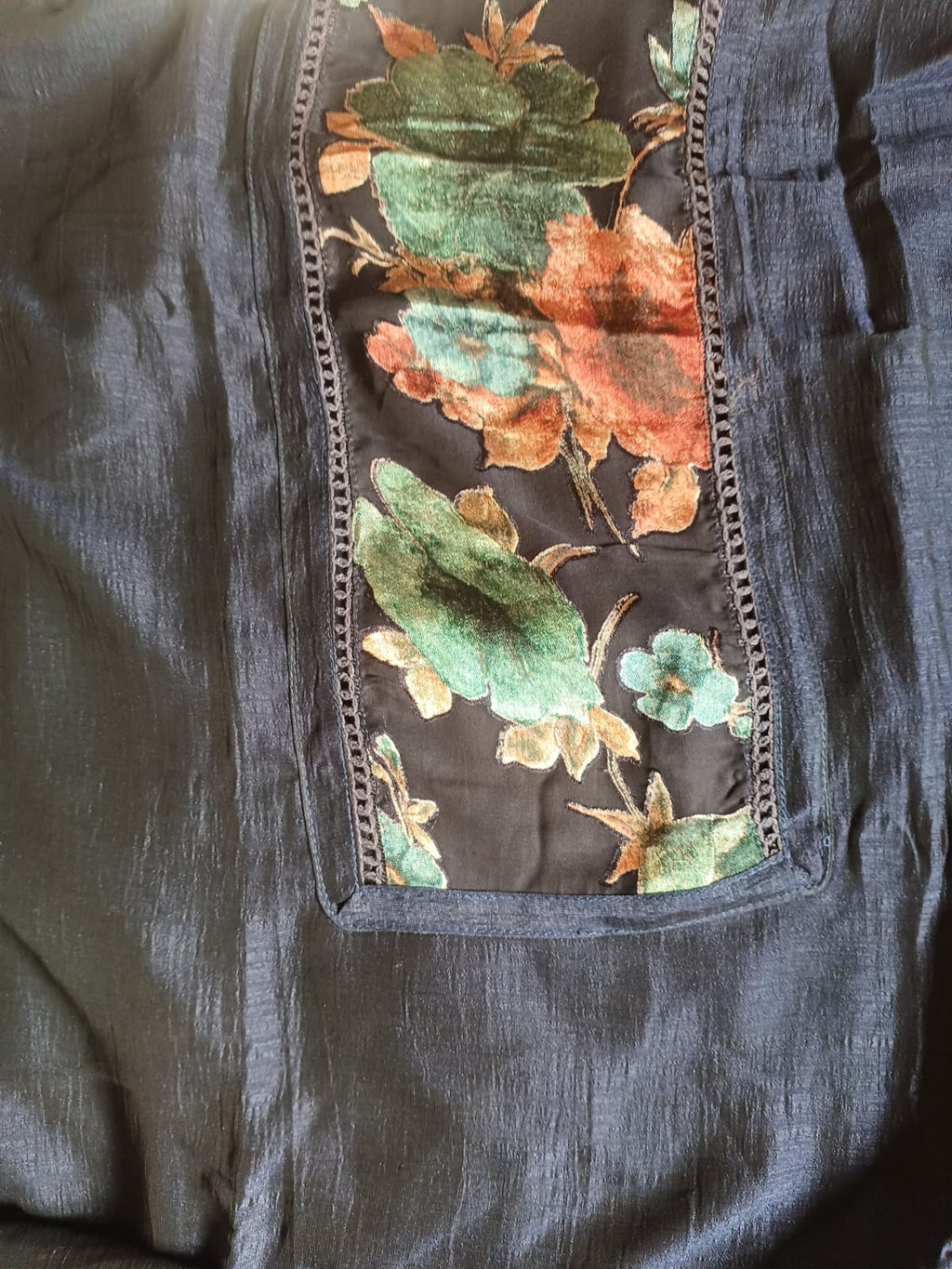 Semi raw silk salwar suit with Braso dupatta