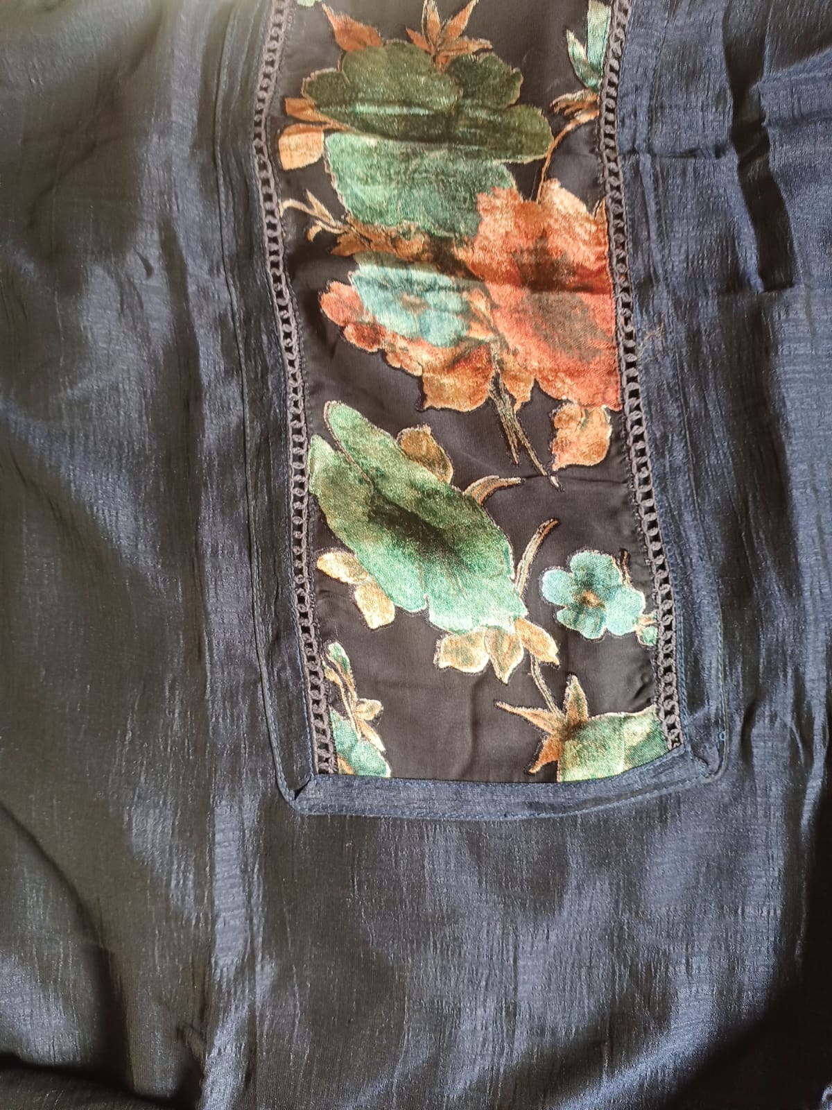 Semi raw silk salwar suit with Braso dupatta