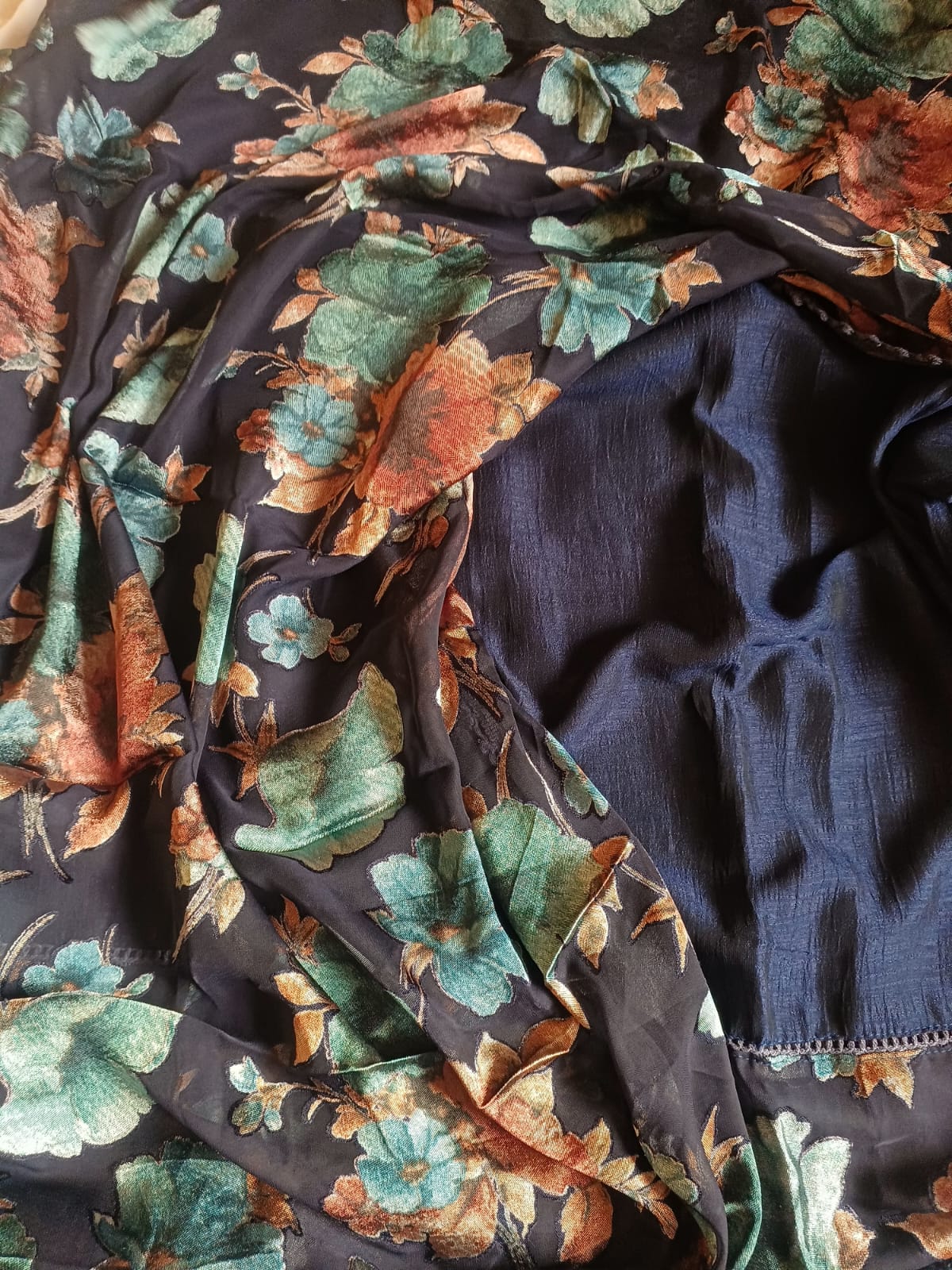 Semi raw silk salwar suit with Braso dupatta